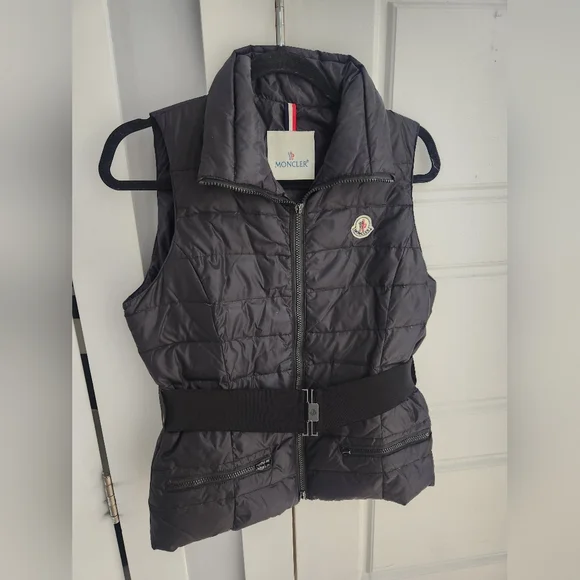 Moncler women down puffer vest women S black with logo - Picture 8 of 8